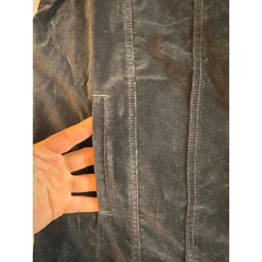 Vintage Deadstock The‎ Quacker Factory Jacket Women Small Black Velvet Snowman